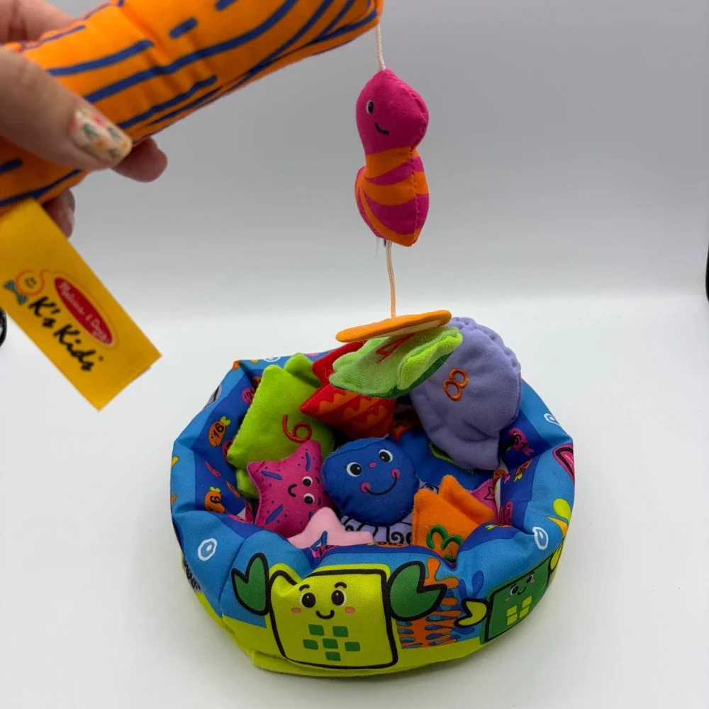 Melissa & Doug K's Kids Fish and Count Soft Magnetic Fishing Game Toy Set 1-8